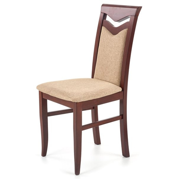 Jídelní židle CATRUNI ořech tmavý/béžová