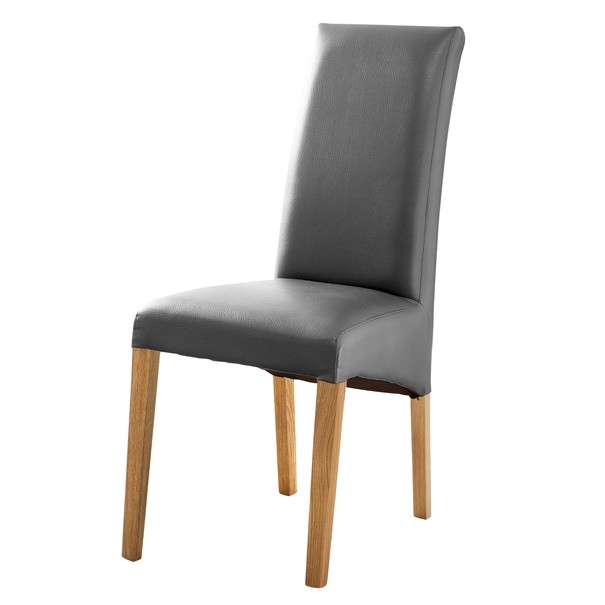 Jídelní židle FOXI III dub olejovaný/textilní kůže šedá