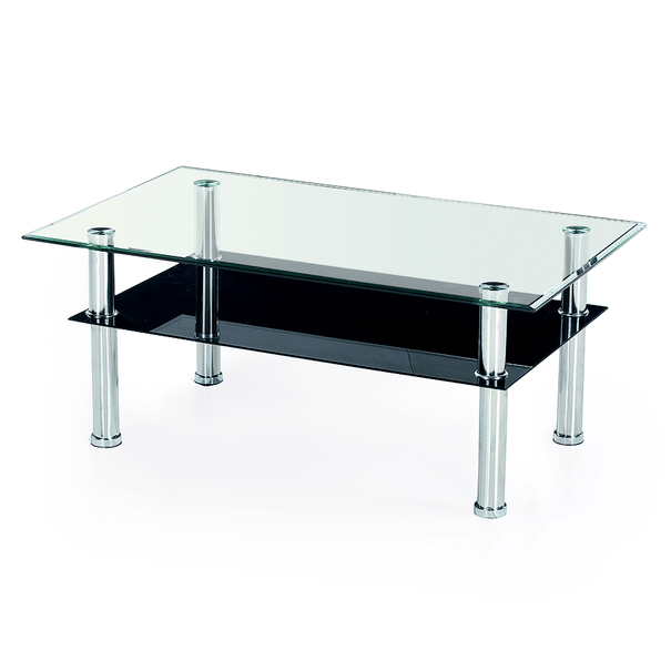 Konferenční stolek YULONDO kov/sklo